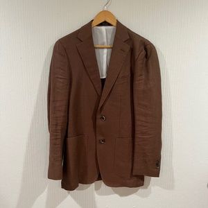 SUIT SUPPLY LIGHTWEIGHT LINEN BROWN BLAZER